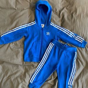 Adidas Track Suit Zip Front Hooded Jacket and Joggers Set Size 18M